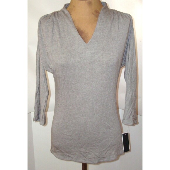 NWT New Designer Josie Natori Top Blouse Heather Tan Womens S Long Cashmere Blen - Picture 1 of 6